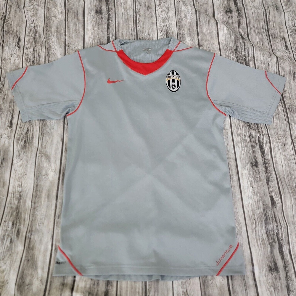 Nike Juventus Shirt Mens Small Training Jersey Gray Short Sleeve Dri Fit VTG